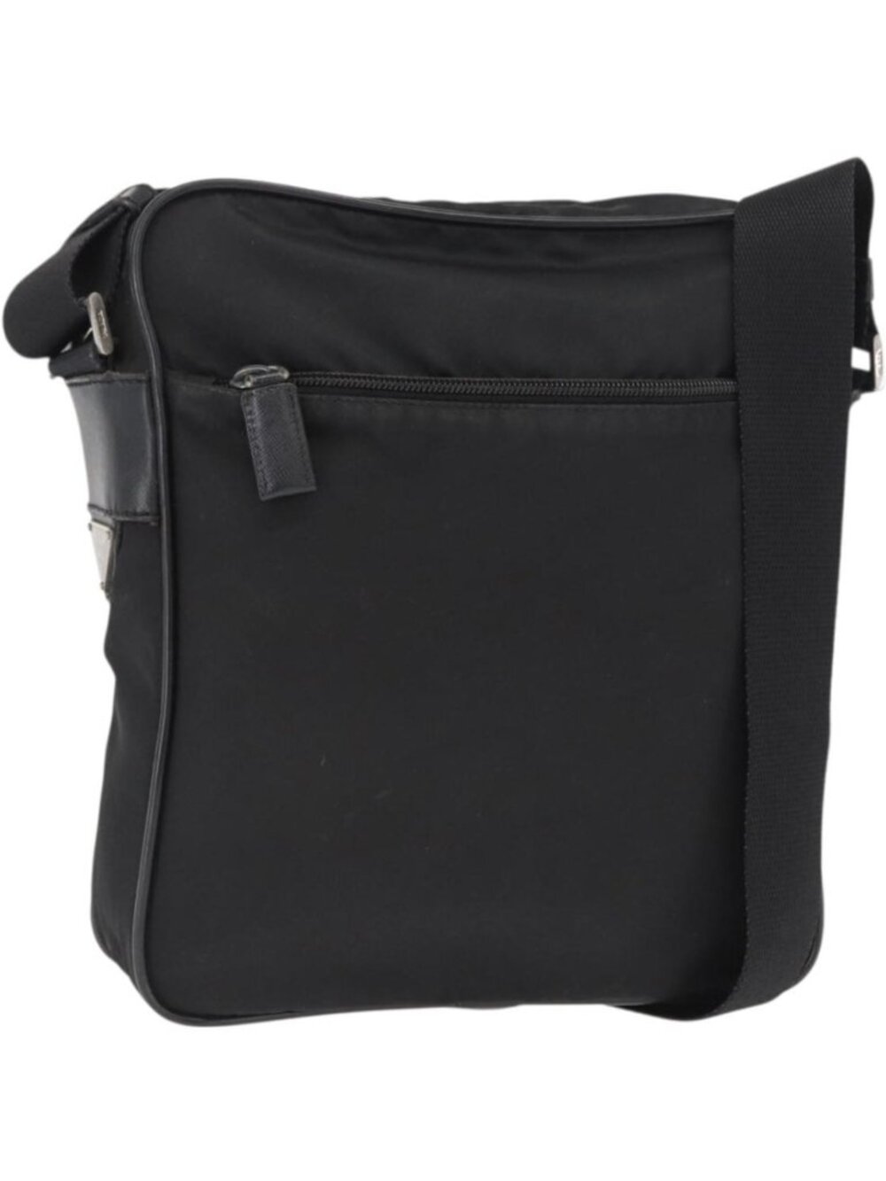 PRADA Shoulder Bag Nylon Black Silver